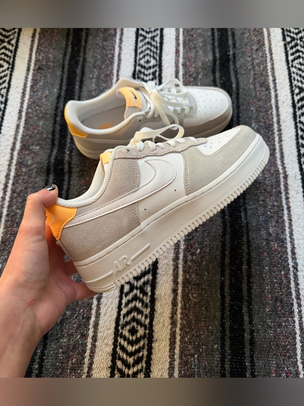Nike Air Force 1 low top lake up sneaker white beige cream
